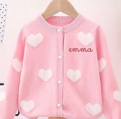 Heart Cardigan with Name