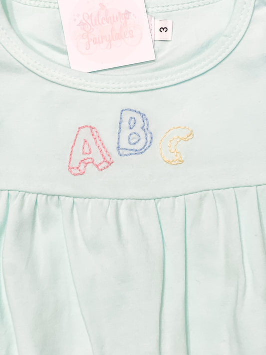 Hand Embroidered ABC Dress