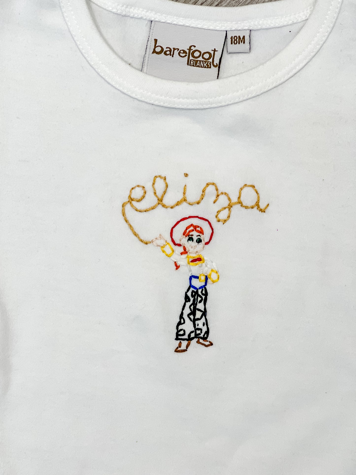 Hand Embroidered Cowgirl Name Tee