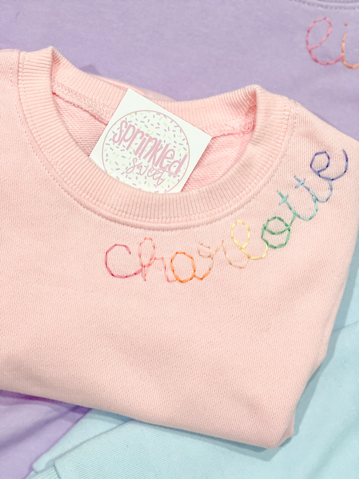 Hand Embroidered Sweatshirt Bubble