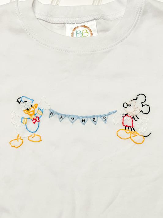 Mouse Friends Name Bunting Tee
