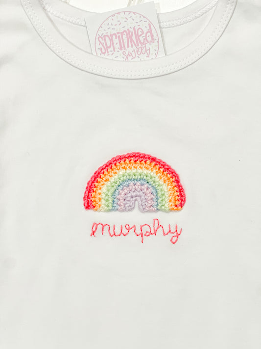 Crochet rainbow tee