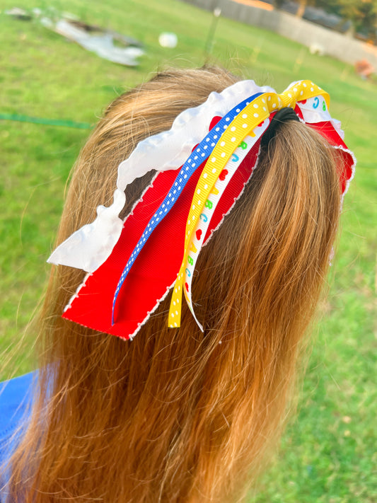 Back to School Pony Bow