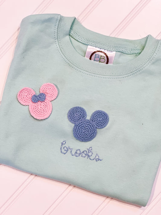 Crocheted mouse tee